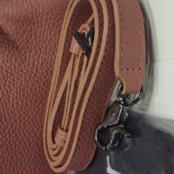 BOTKIER Rose Hudson Hobo Zip Top Tote Purse New 2 Straps Handbag Neutral Mauve - Picture 6 of 12